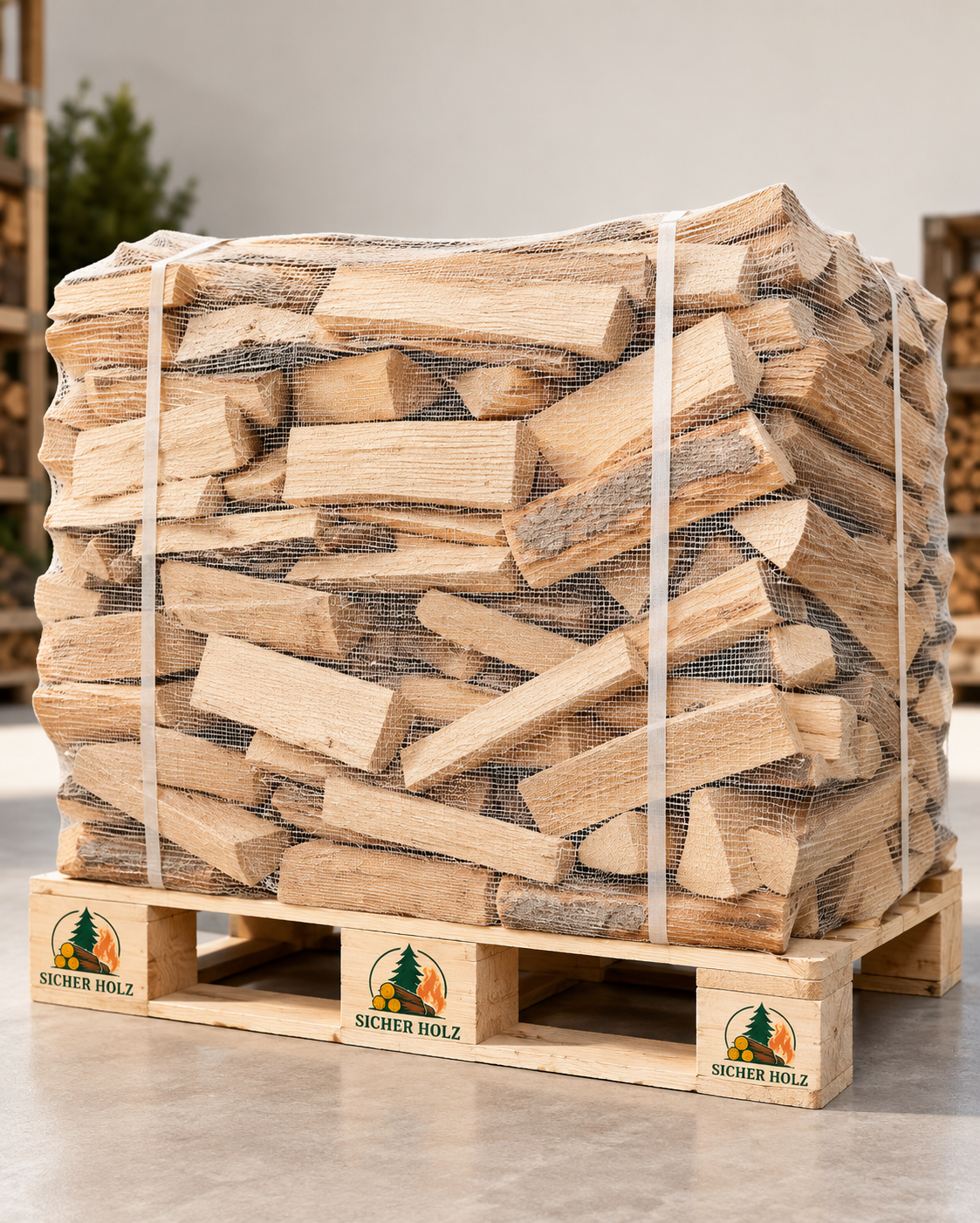 ChatGPT Image 6 sept. 2026, 01_19_14 Brennholz im Netzsack auf Palette – Bild 1
