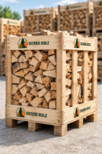 Brennholz im Holzrahmen – Kamin- und Ofenholz