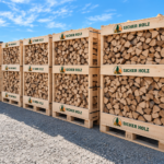 Brennholz auf Palette – Kaminholz im Holzrahmen