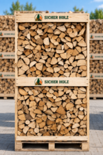 Buchen-Brennholz 25 cm – Kaminholz im Holzrahmen