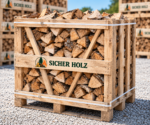 Hartholz-Brennholz 25–33 cm – Kaminholz im Holzrahmen