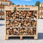 Mischholz-Brennholz 25–30 cm – Kaminholz auf Palette