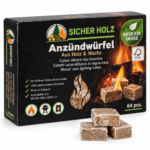 Anzündwürfel aus Holz & Wachs – 64 Stück