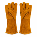 Hitzeschutzhandschuhe aus Leder – Extra lange Kaminhandschuhe