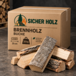 Buchen-Kaminholz im Karton – 20 kg – 25 cm