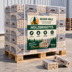 SICHER HOLZ Holzbriketts mit Loch – Premium Palette 960 kg