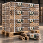 SICHER HOLZ Rund-Holzbriketts mit Loch – Großpalette
