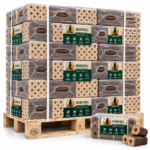 SICHER HOLZ Rund-Holzbriketts Premium – Großpalette mit Loch