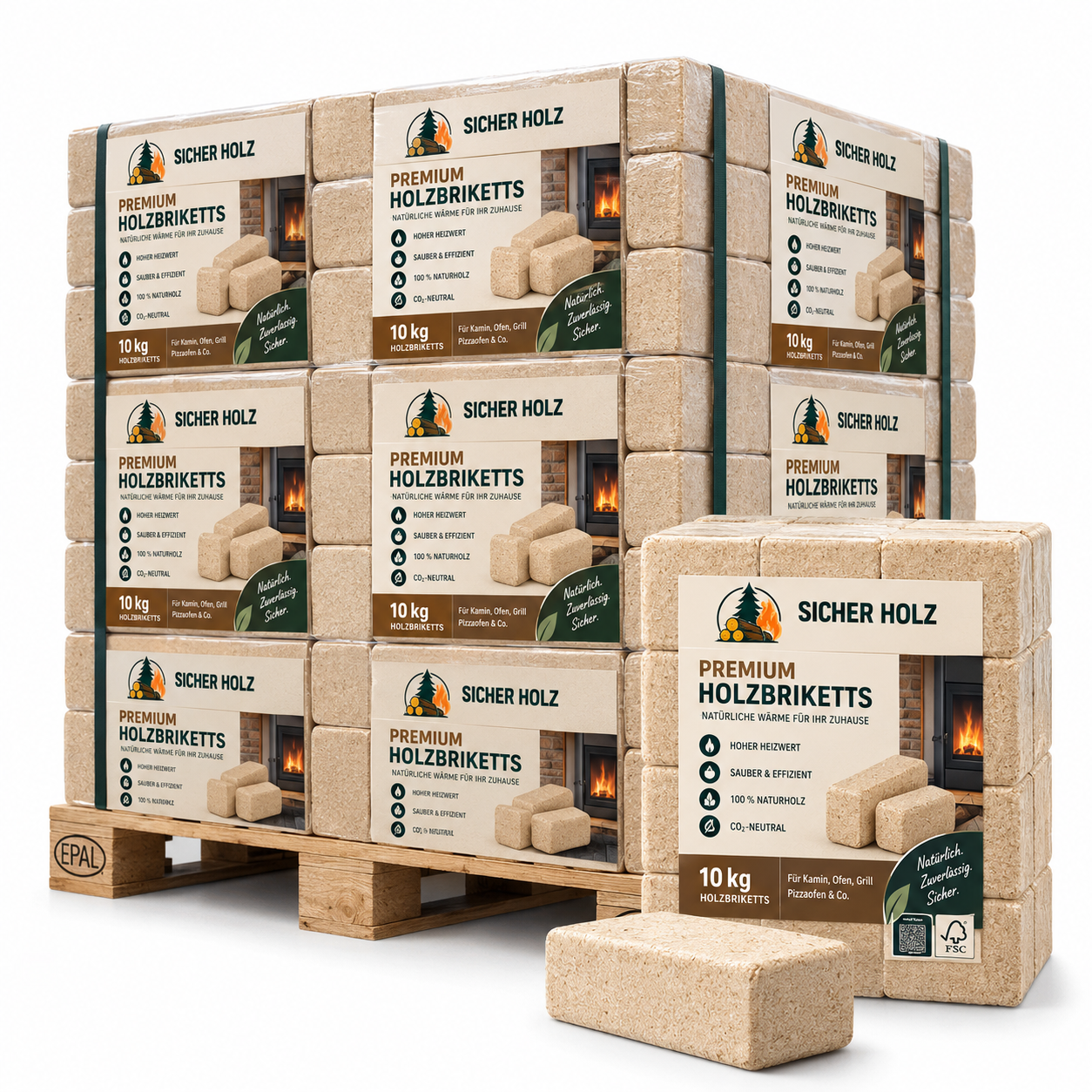 ChatGPT Image 8 sept. 2026, 01_25_58 SICHER HOLZ Premium Holzbriketts – 10 kg – Bild 1