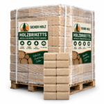 SICHER HOLZ Premium Holzbriketts – Quaderbriketts Palettenware