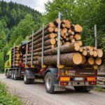 Stammholz – Nadelholz-Rundholz LKW-Ladung